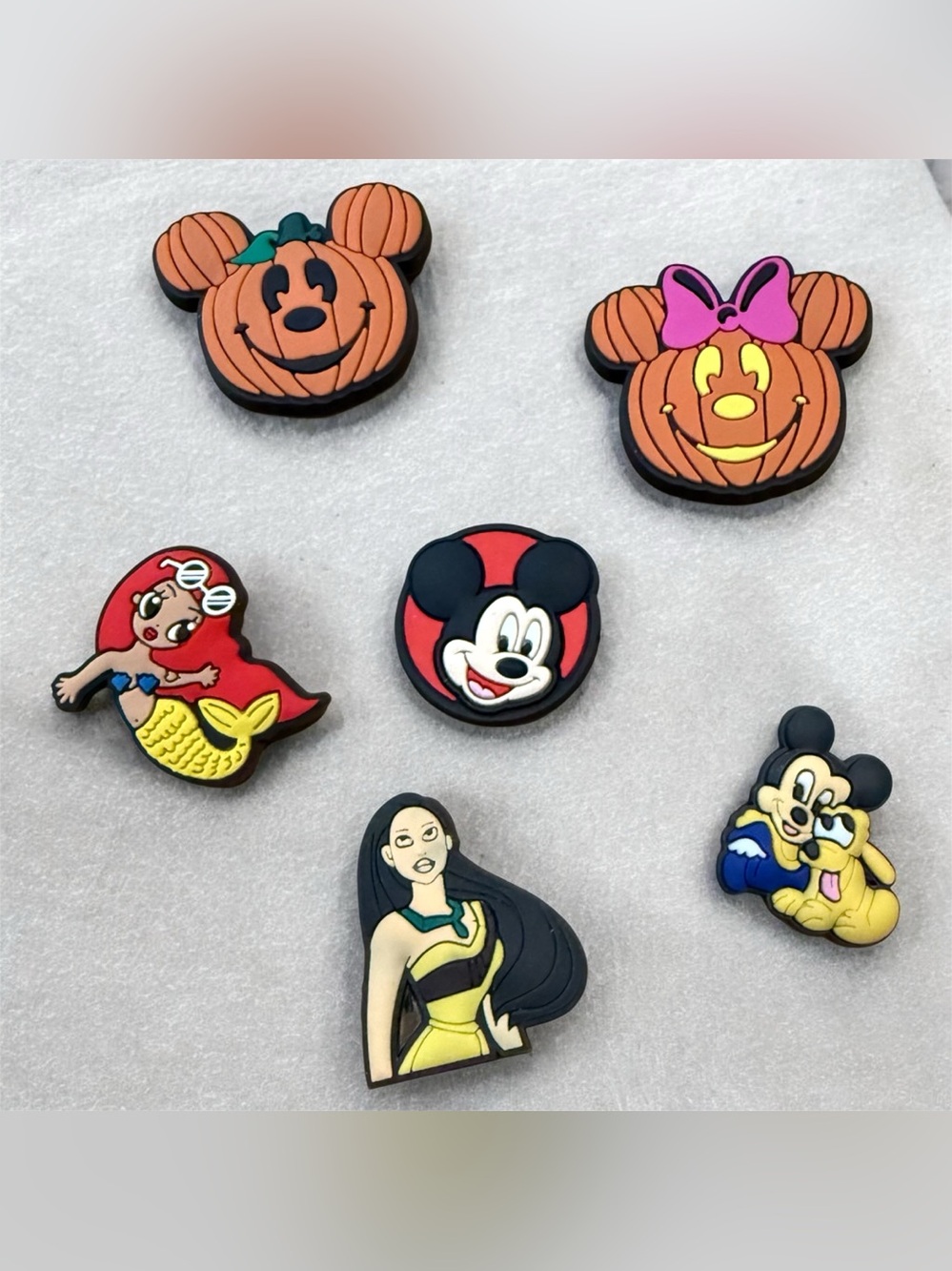 Lot of 6 Jibbitz Shoe Charms for Crocs – Disney Themed Characters New